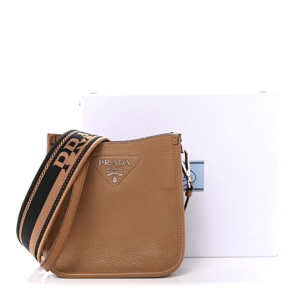 Vitello Daino Soft Mini Hobo Messenger Bag Caramel