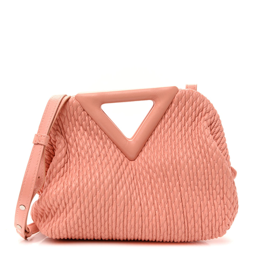 Lambskin Knit Small The Point Triangle Bag Peachy