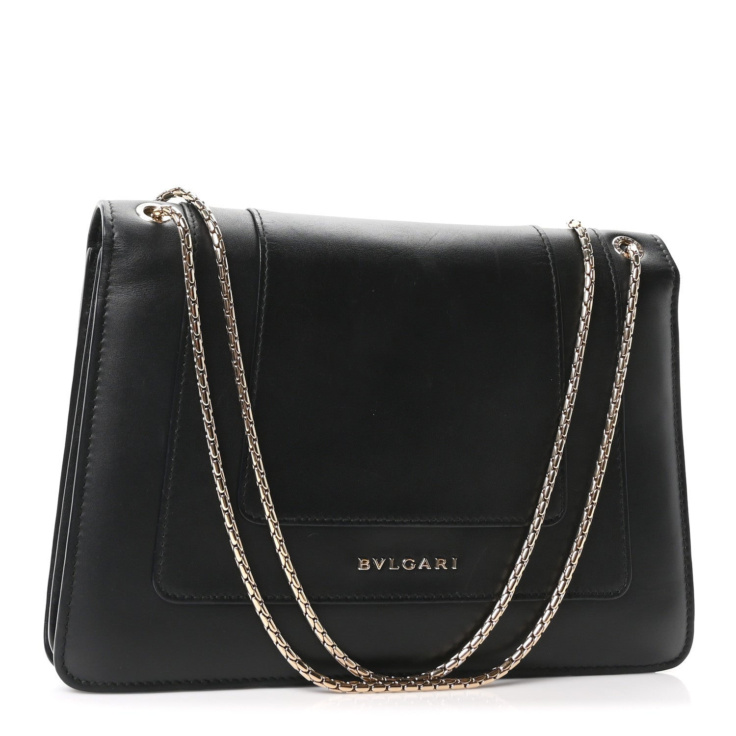 Calfskin Serpenti Forever Shoulder Bag Black