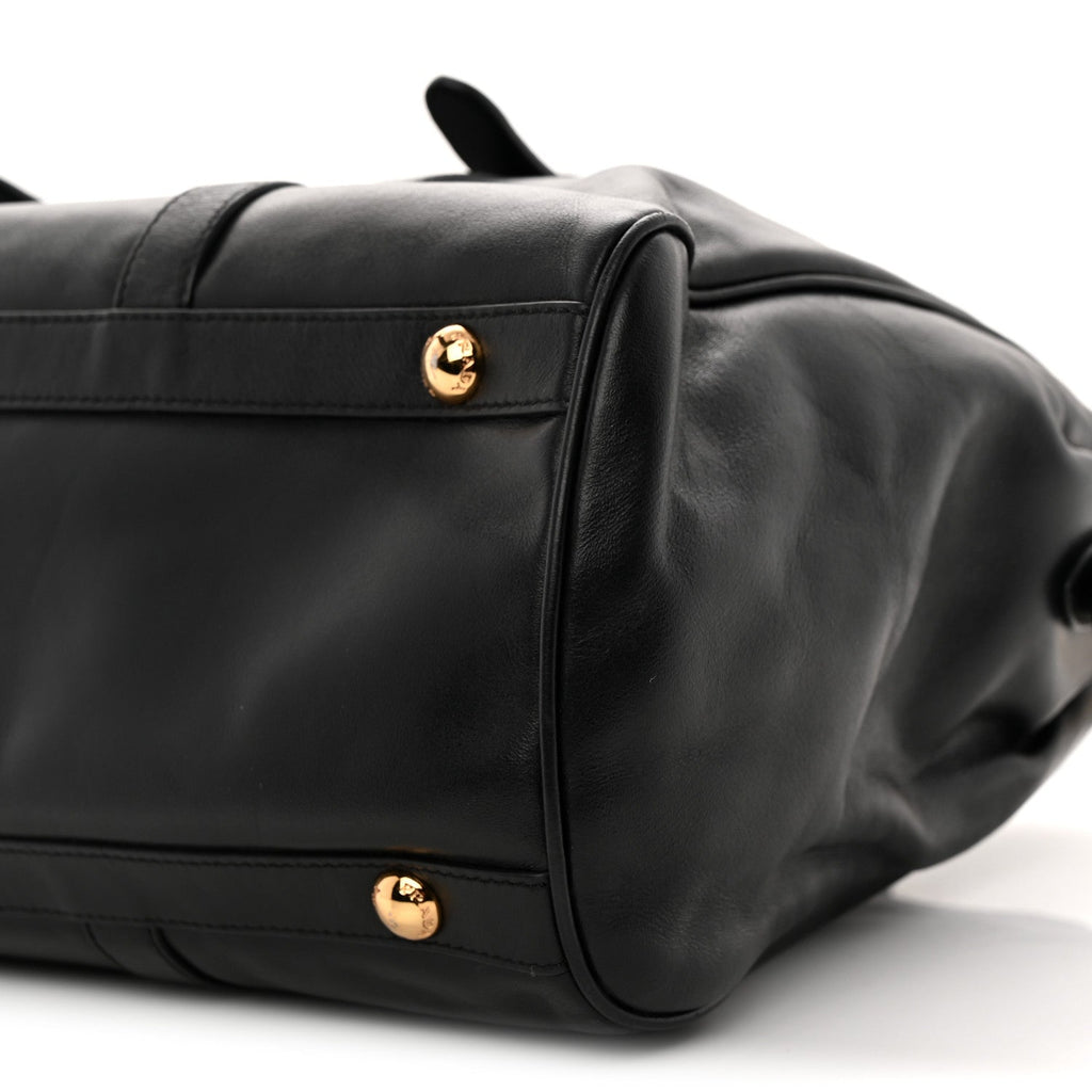 Soft Calfskin Shopping Satchel Black
