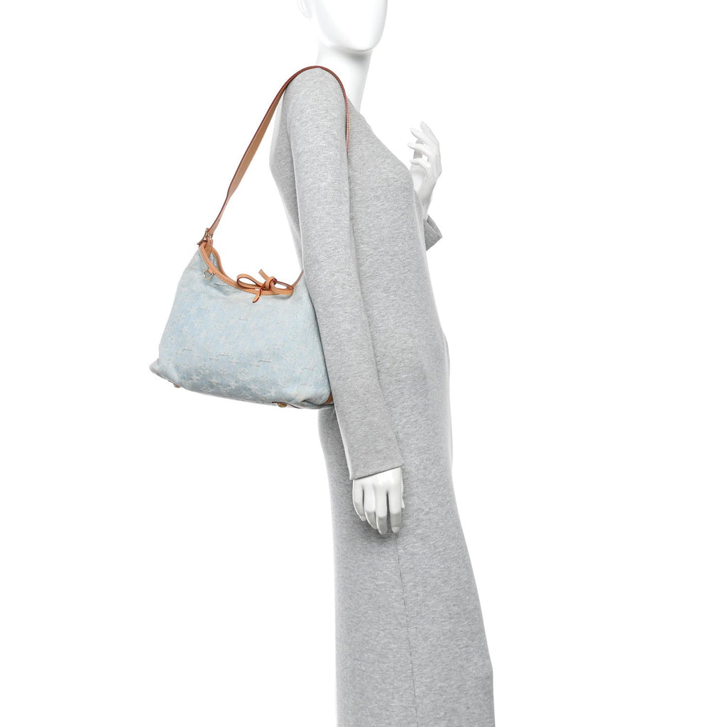 Monogram Denim CarryAll PM Sky Blue
