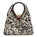Pony Hair Printed Chic Lady Small Shopping Tote Black White