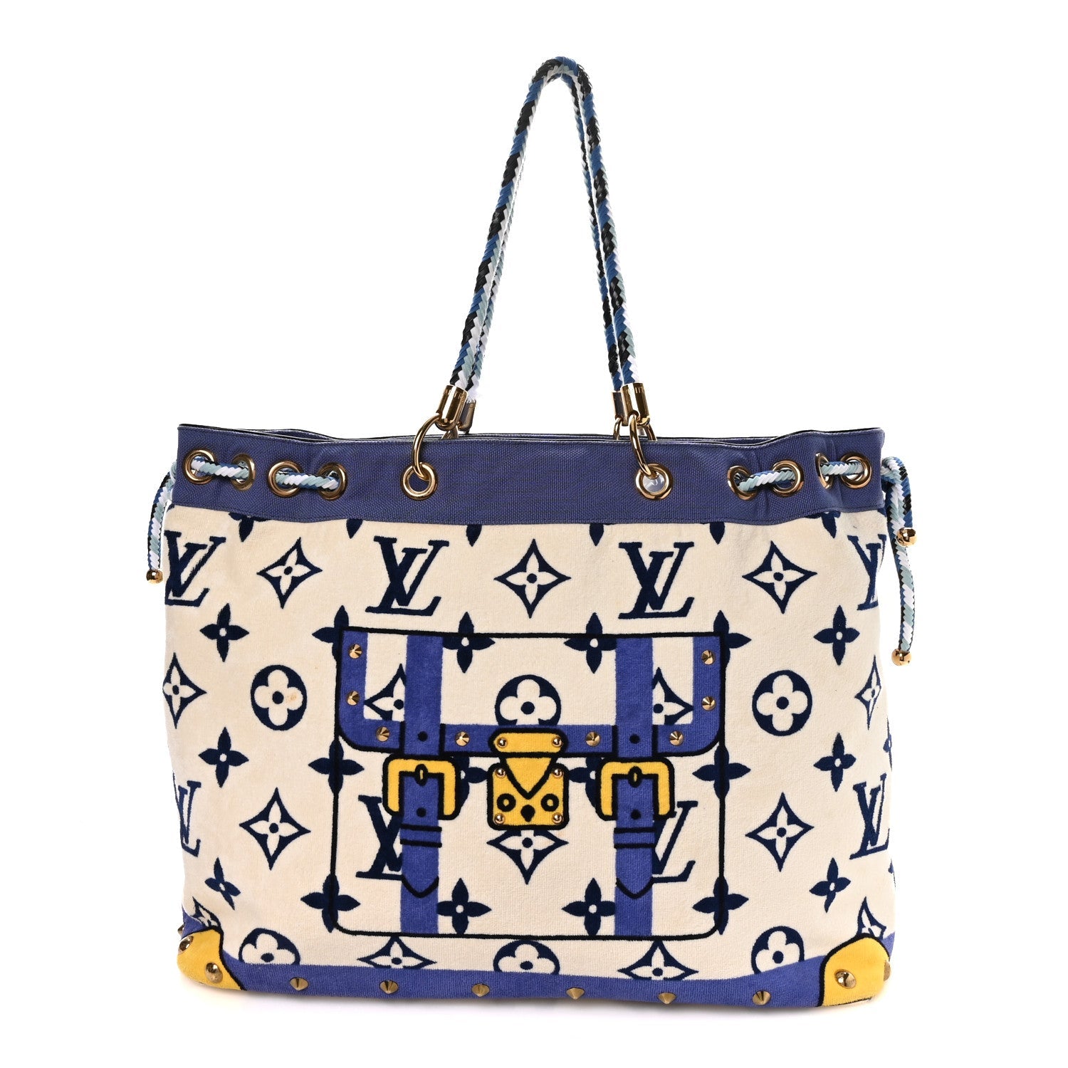 Cotton Monogram Eponge Cabas Blue