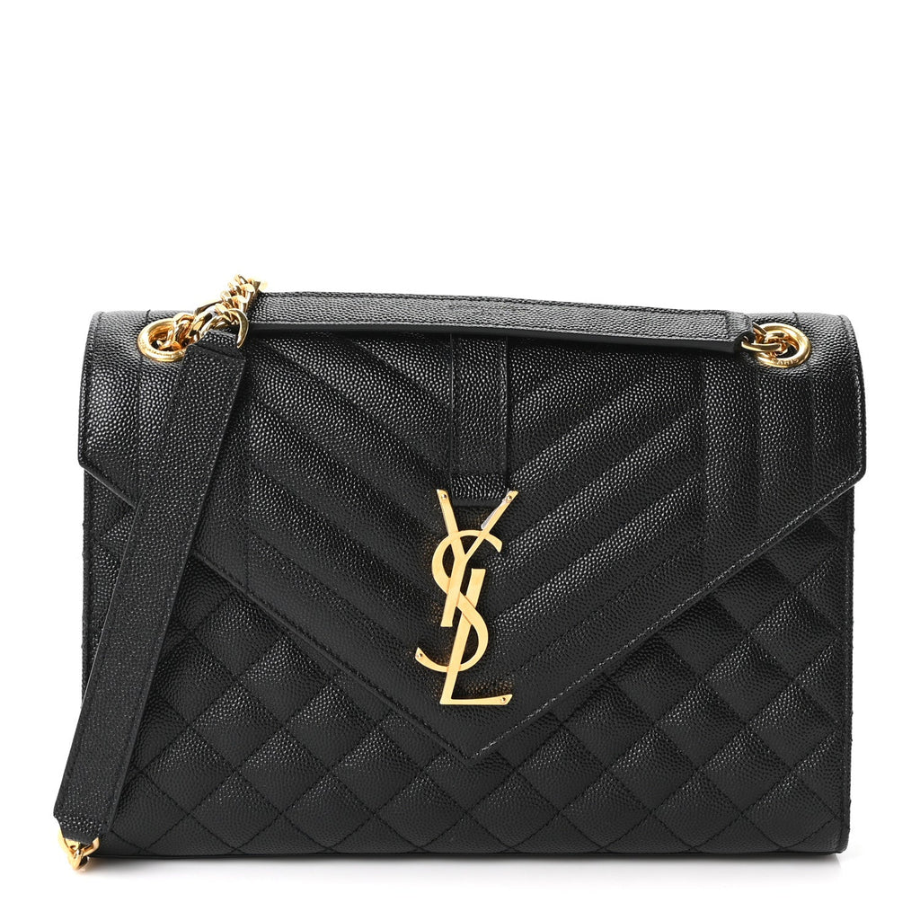 Lambskin Mixed Matelasse Triquilt Medium Monogram Satchel Black
