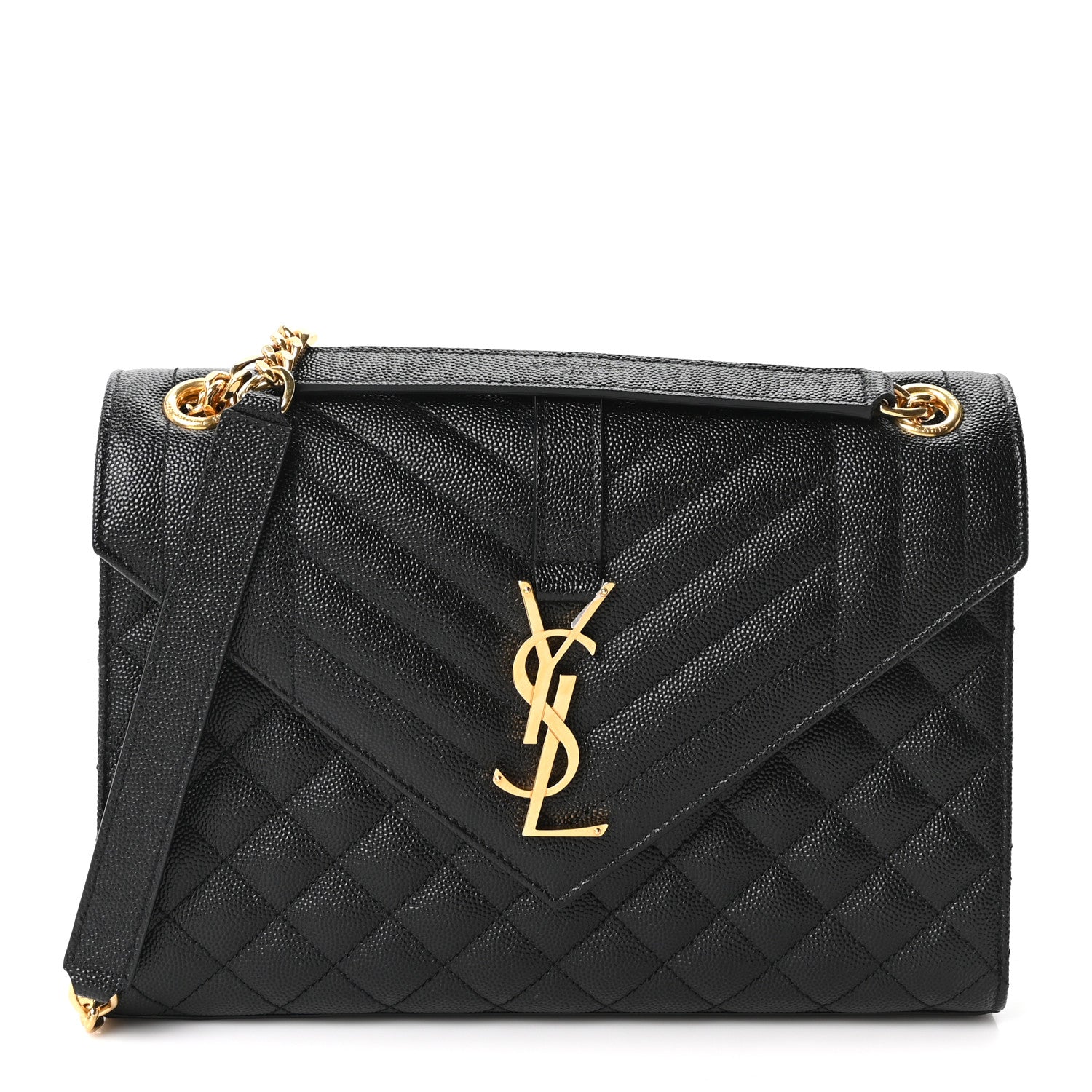 Lambskin Mixed Matelasse Triquilt Medium Monogram Satchel Black