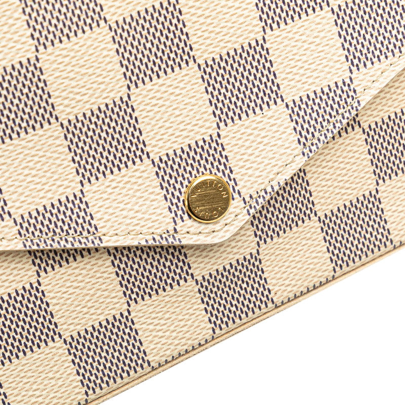 Louis Vuitton Pochette Felicie Damier Azur Chain Shoulder Bag