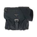Prada Tessuto Triangle Logo Plate Nylon Shoulder Bag
