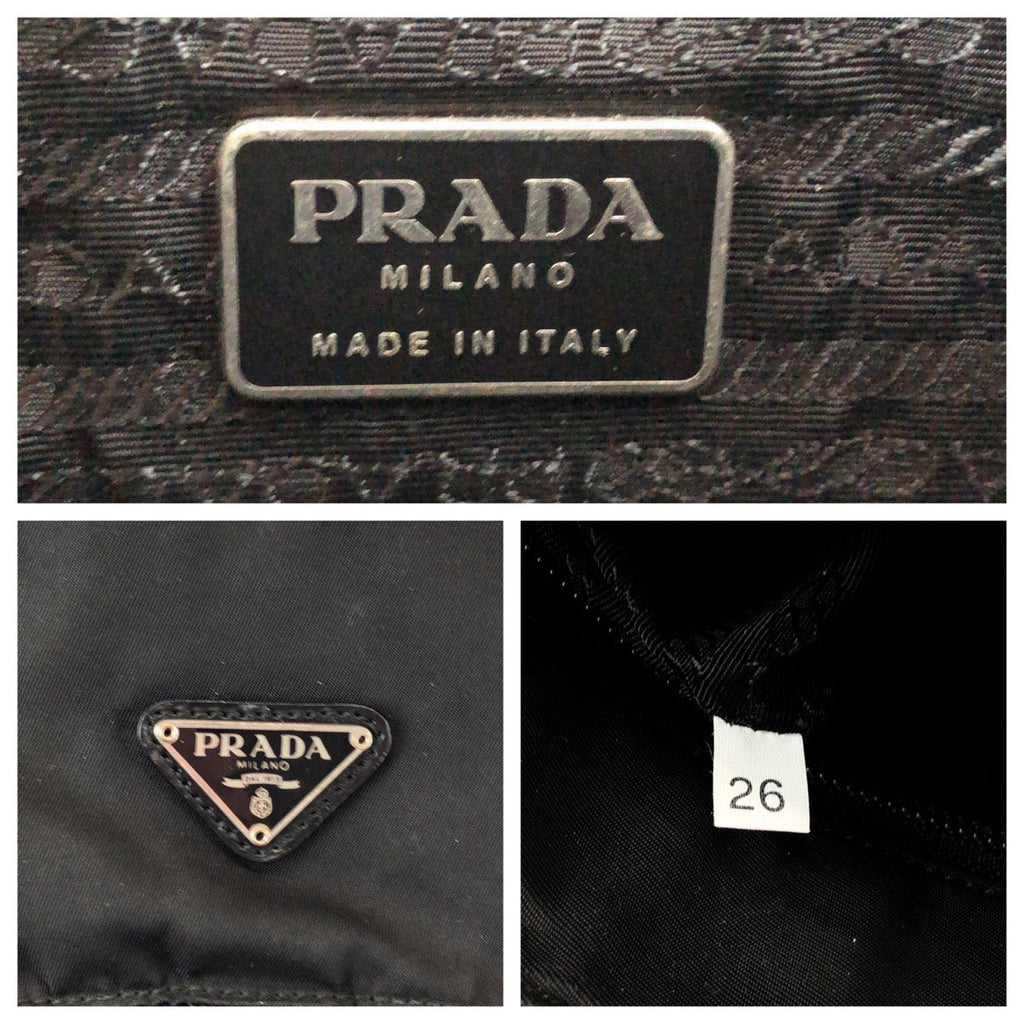 Prada Tessuto Triangle Logo Plate Nylon Shoulder Bag