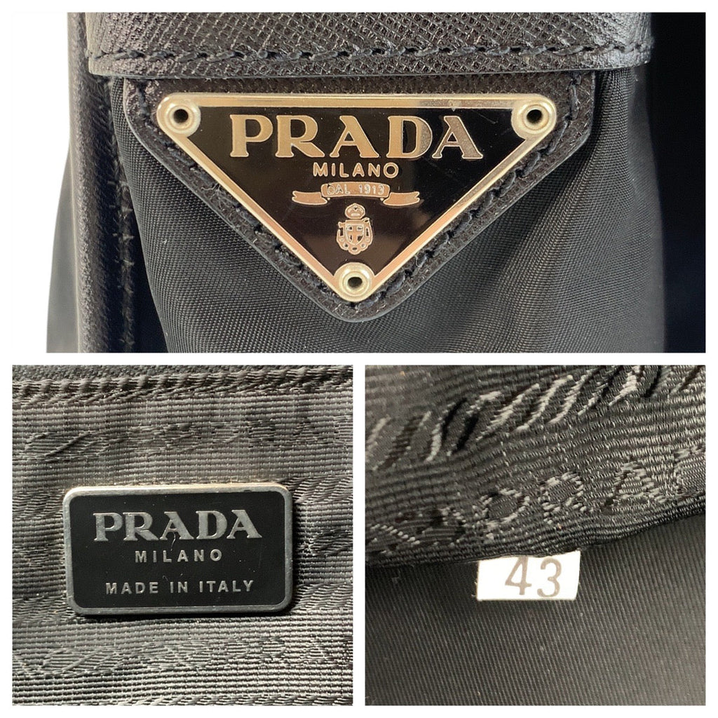 Prada Tessuto Triangle Logo Plate Nylon Shoulder Bag 501693