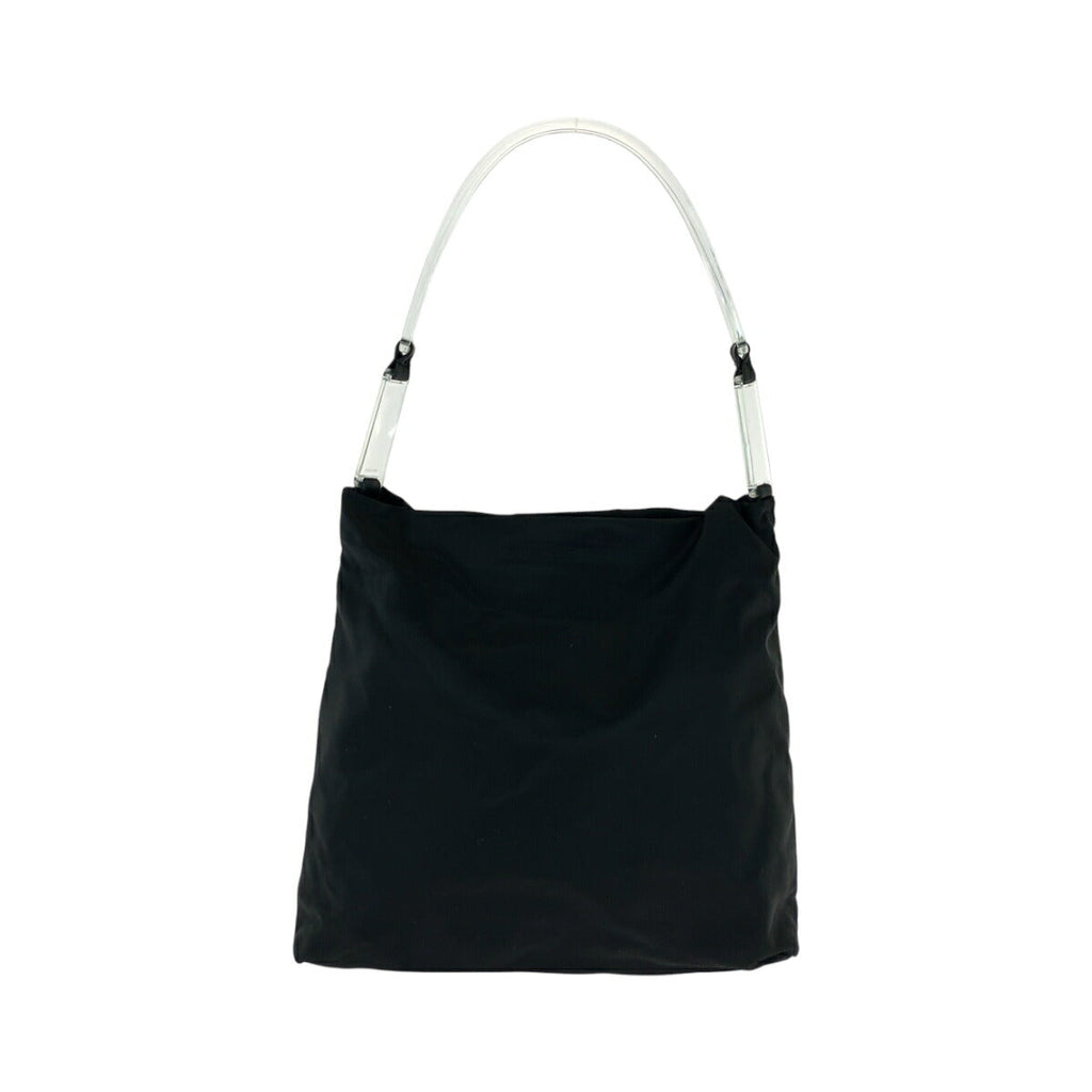 Prada Tessuto Triangle Logo Nylon Shoulder Bag Black