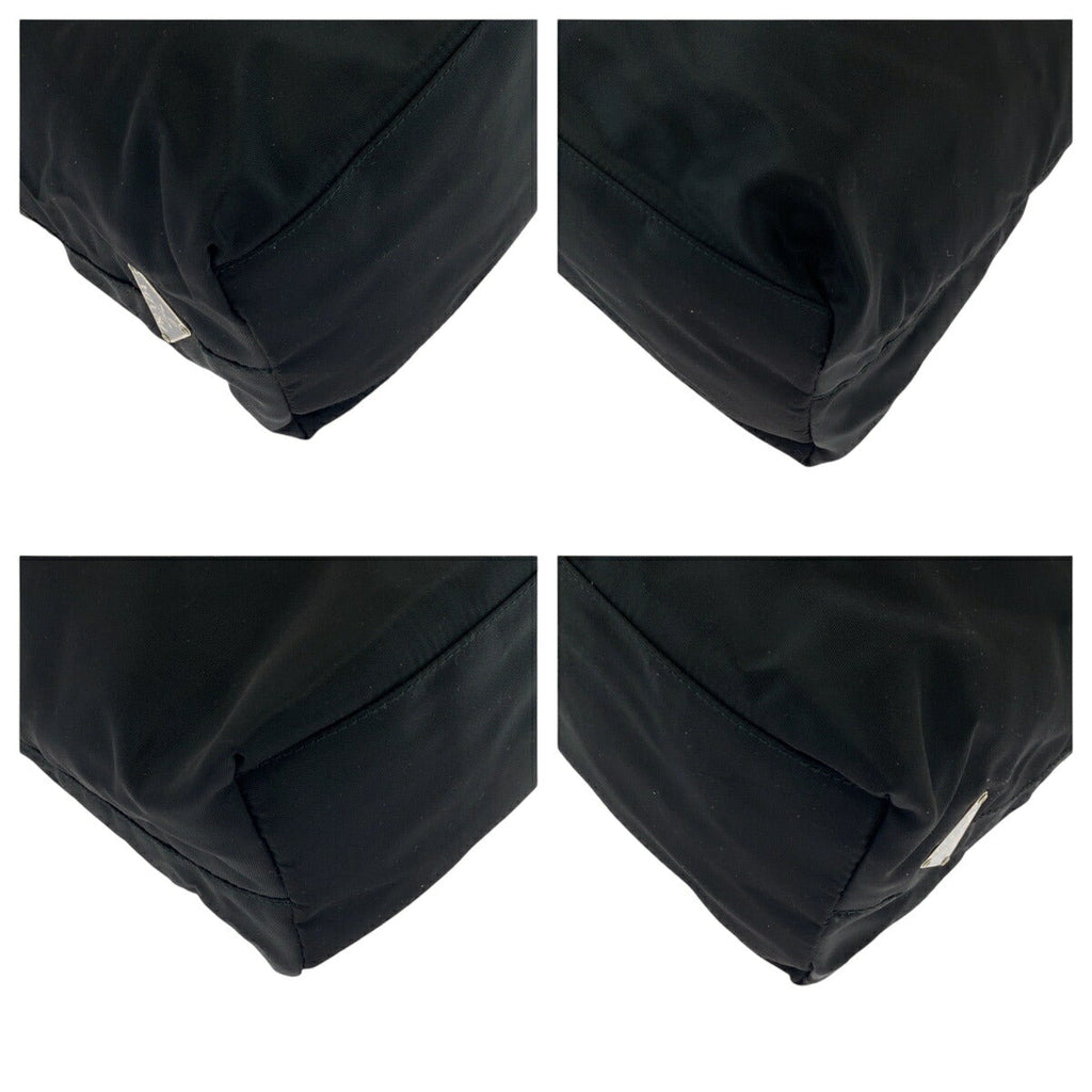 Prada Tessuto Triangle Logo Nylon Shoulder Bag Black