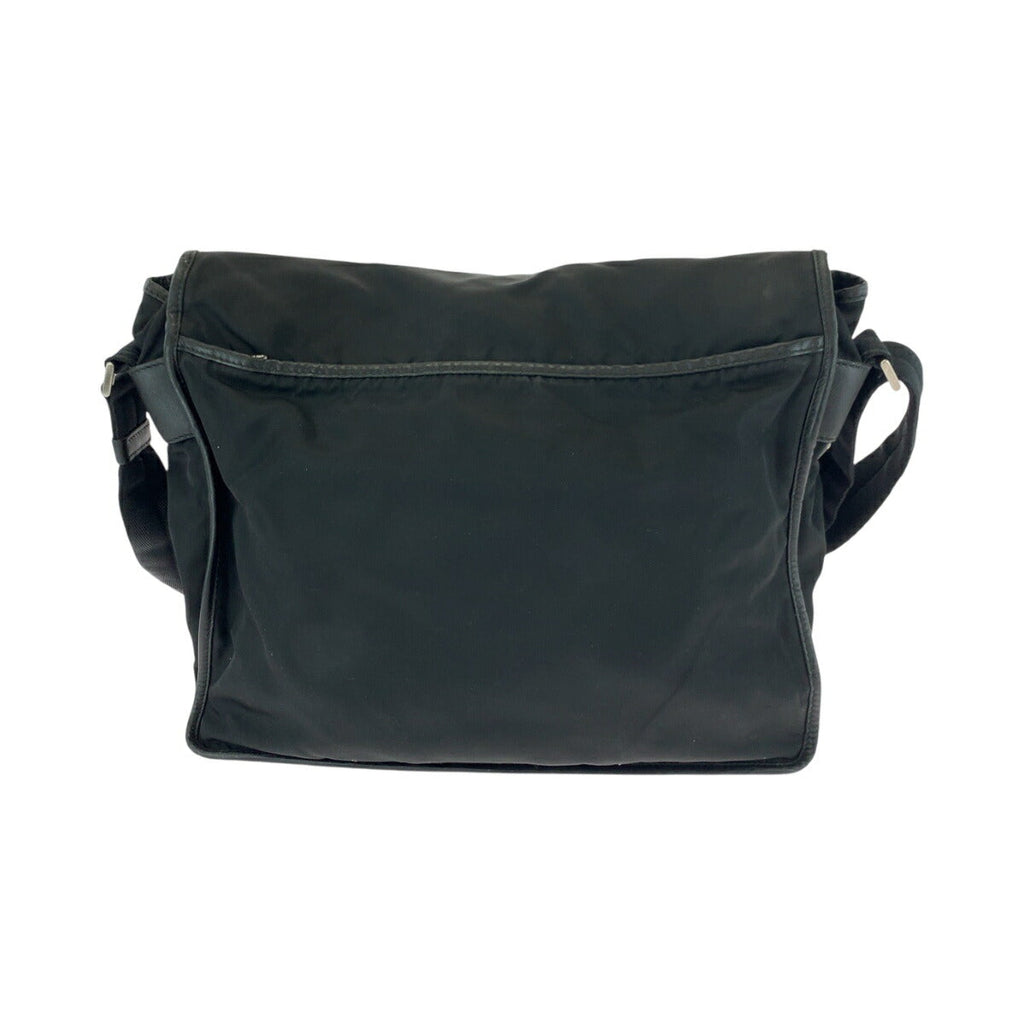 Prada Tessuto Triangle Logo Plate Nylon Shoulder Bag V158