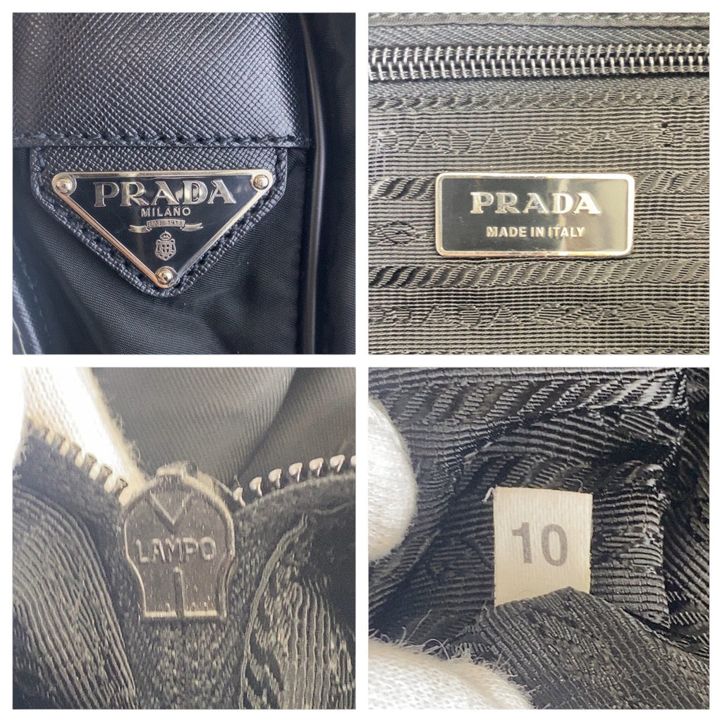 Prada Tessuto Triangle Logo Plate Shoulder Bag 502136