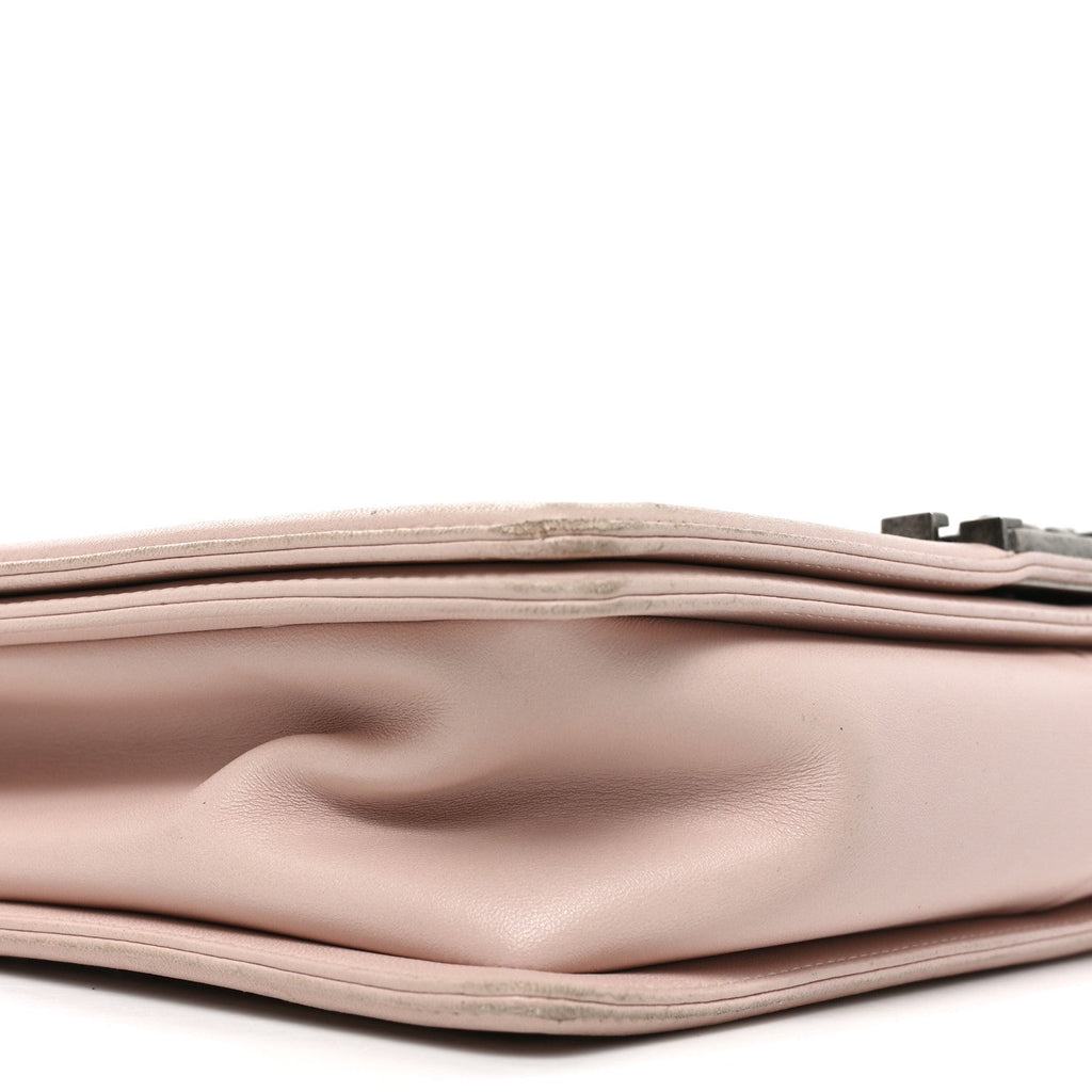 Lambskin Quilted Large Boy Flap Light Pink