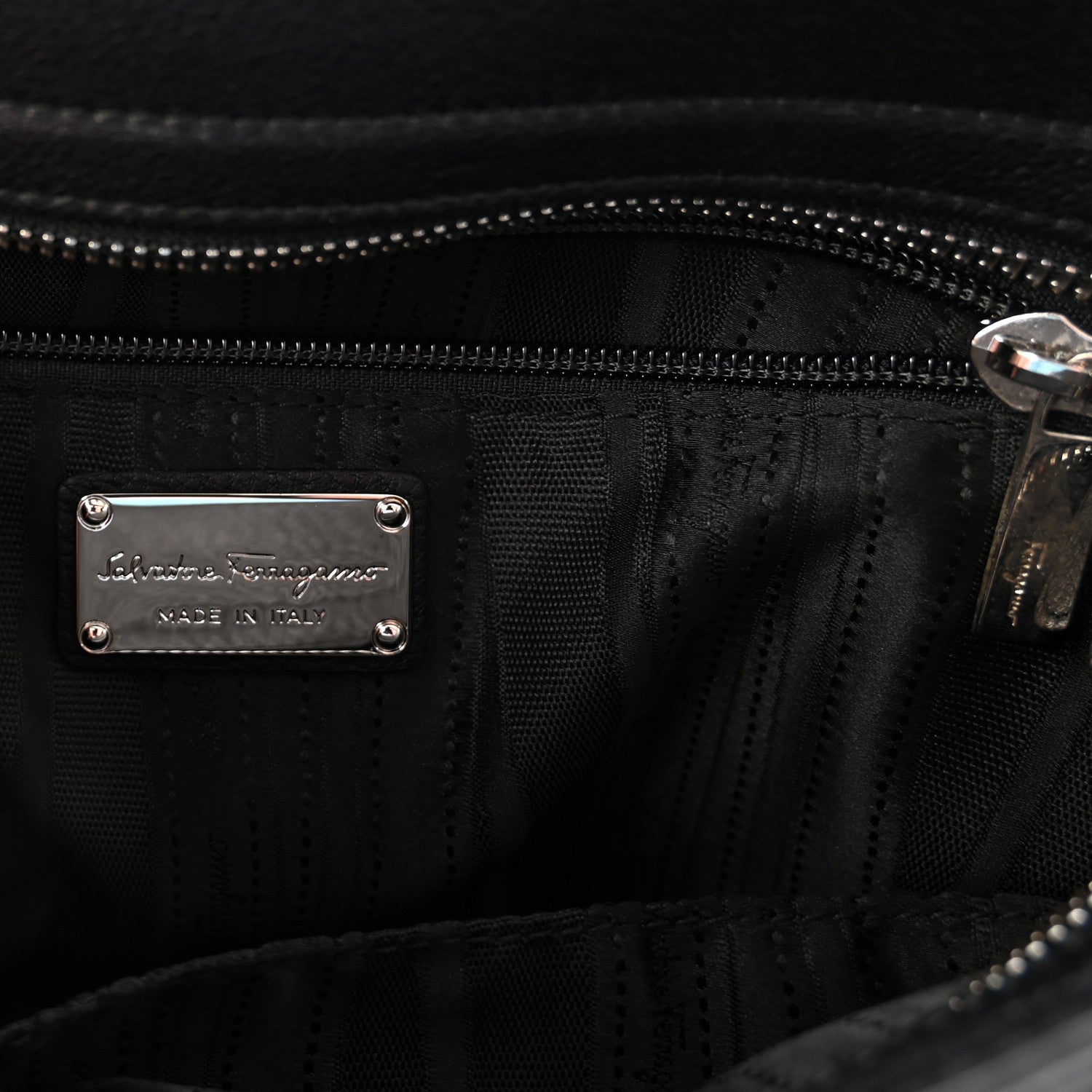Grained Calfskin Sofia Satchel Black