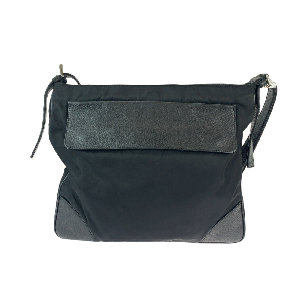 Prada Tessuto Vitello Daino Nylon Leather Shoulder Bag