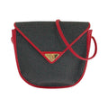 Yves Saint Laurent YSL logo Leather Canvas Shoulder Bag