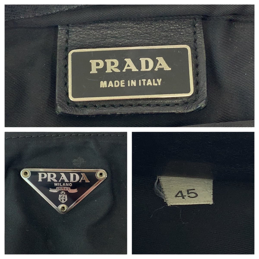 Prada Tessuto Triangle Logo Plate Nylon Shoulder Bag