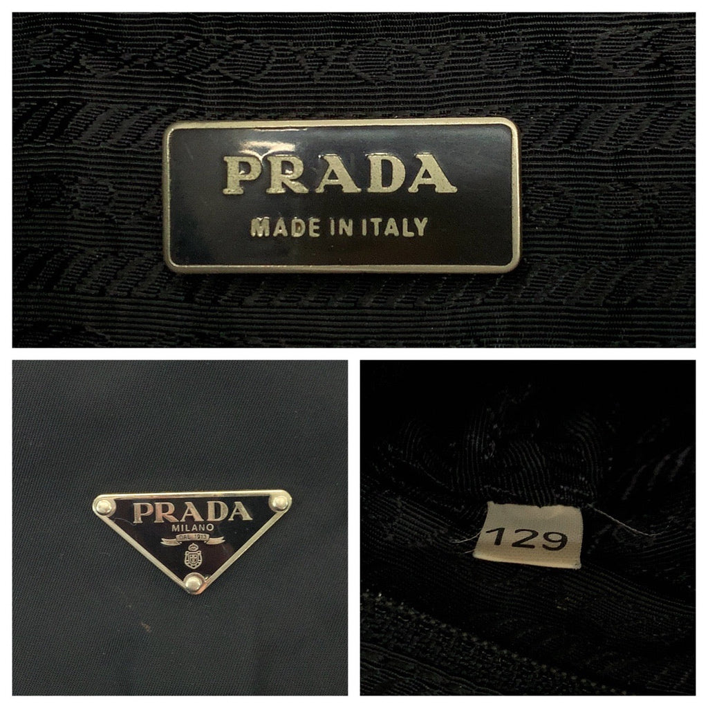 Prada Tessuto Triangle Logo Plate Nylon Shoulder Bag