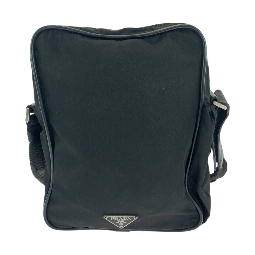 Prada Tessuto Triangle Logo Plate Nylon Shoulder Bag