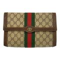 Gucci GG Supreme Canvas Leather Clutch Bag