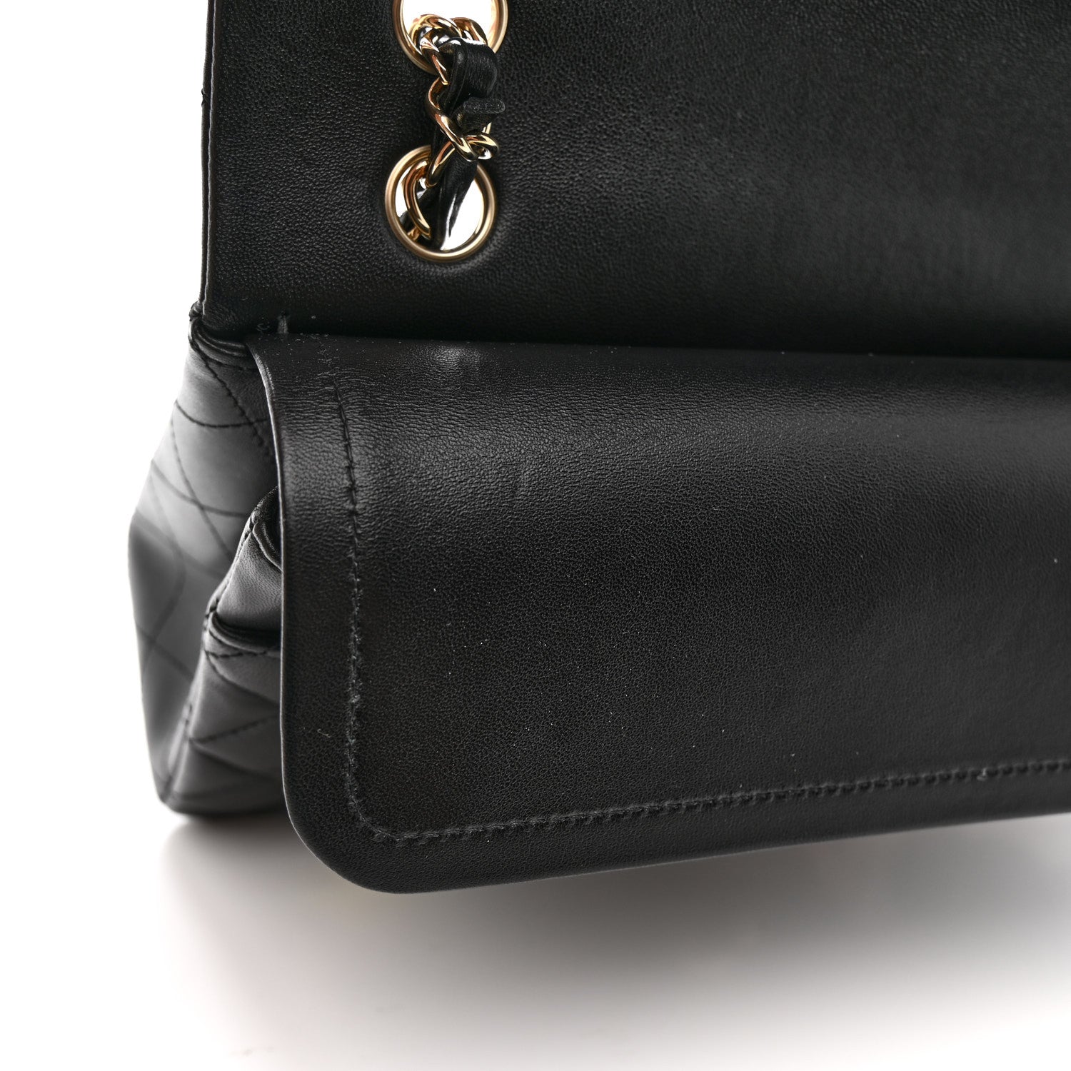 Lambskin Quilted Medium Hollywood Charms Double Flap Black