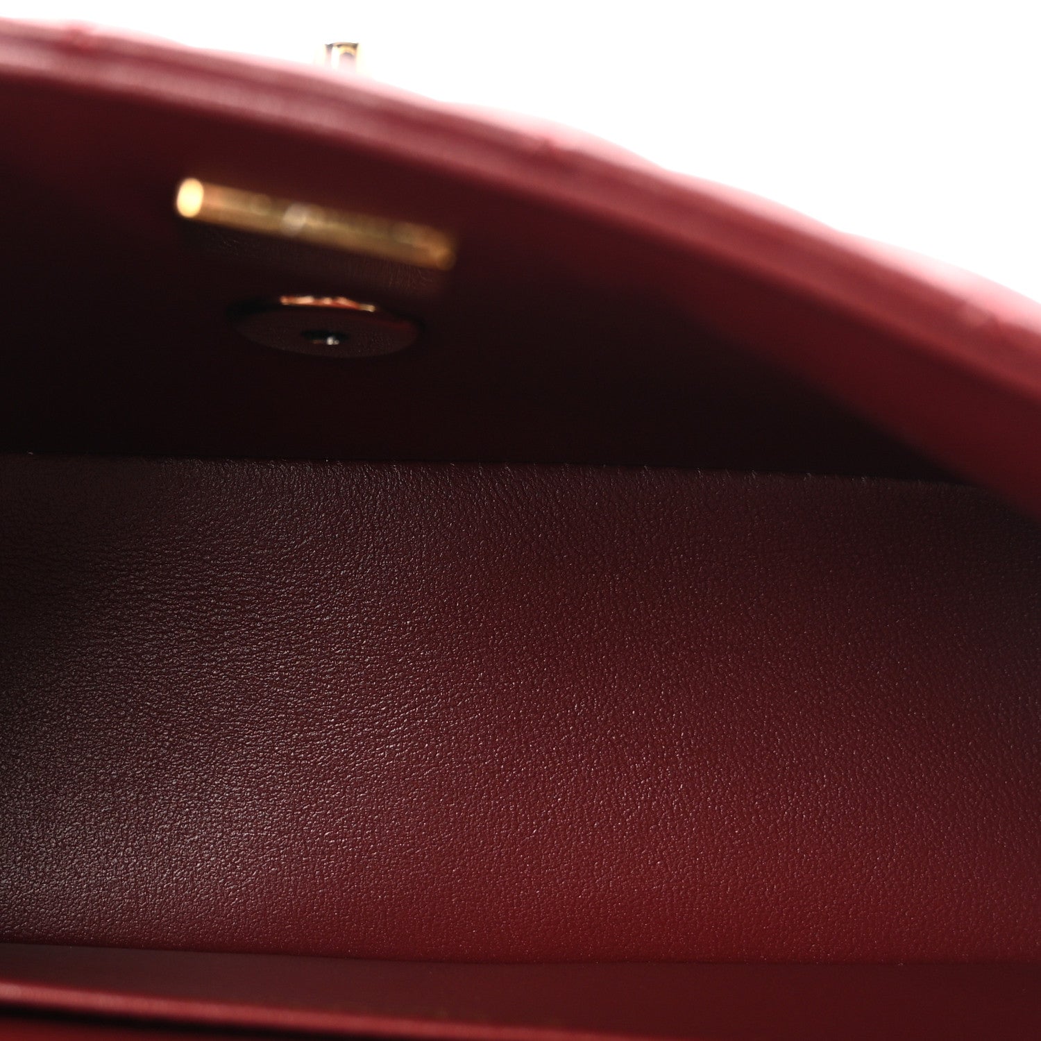 Lambskin Quilted Mini Rectangular Flap Burgundy