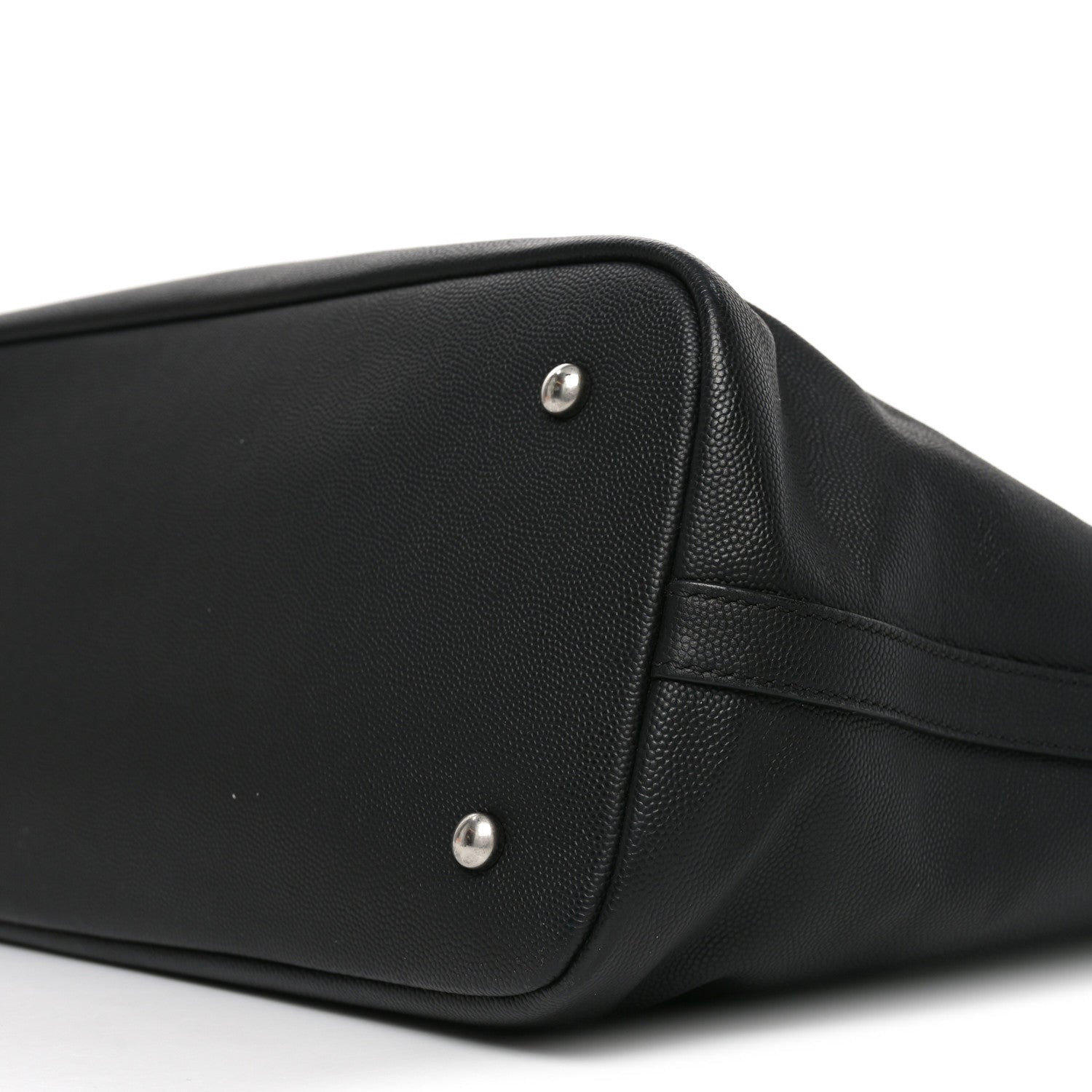 Calfskin Large Coco Eyelets Shopping Tote Black