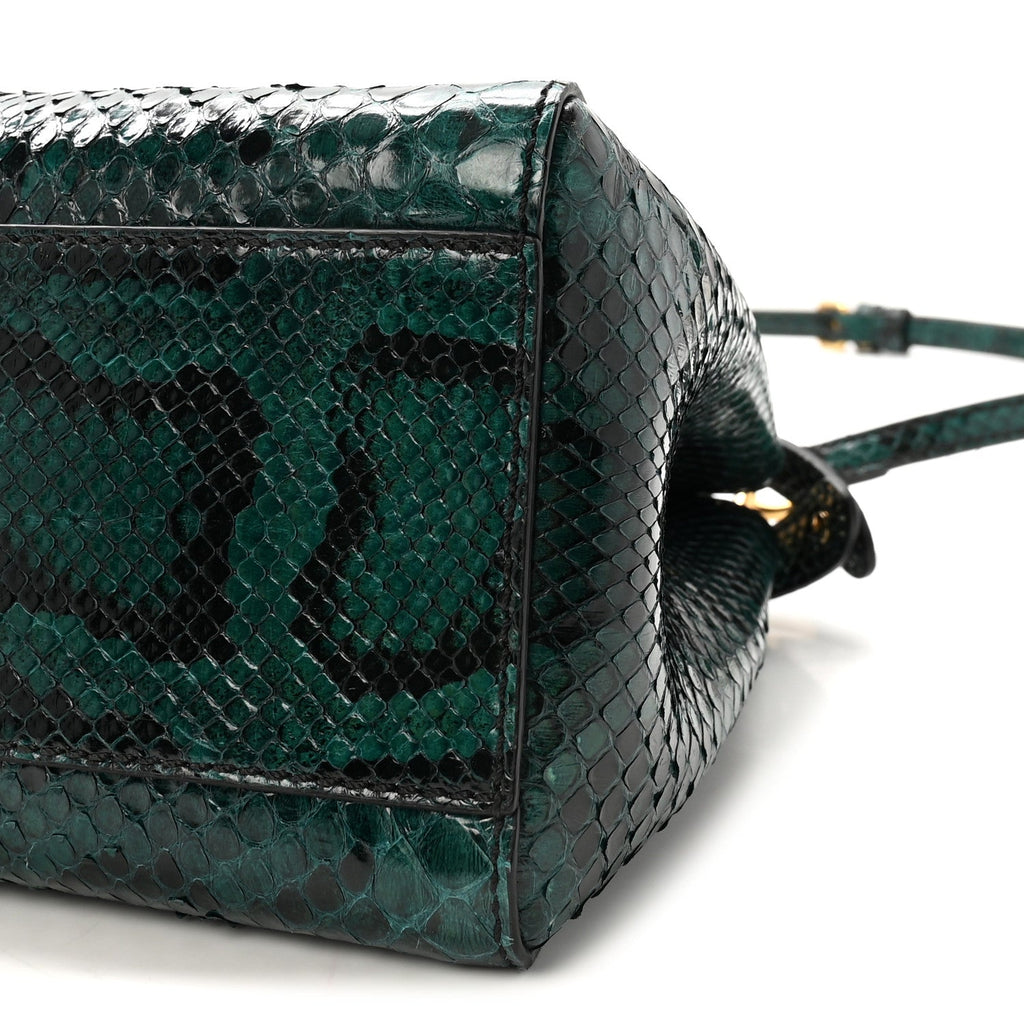 Snakeskin Shiny Nappa Mini Peekaboo Iconic Satchel Green