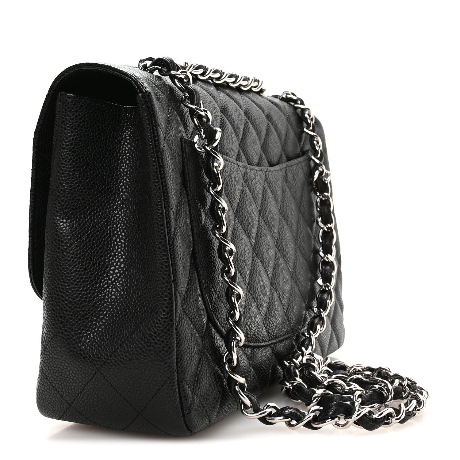 Caviar Quilted Jumbo Single Flap Black