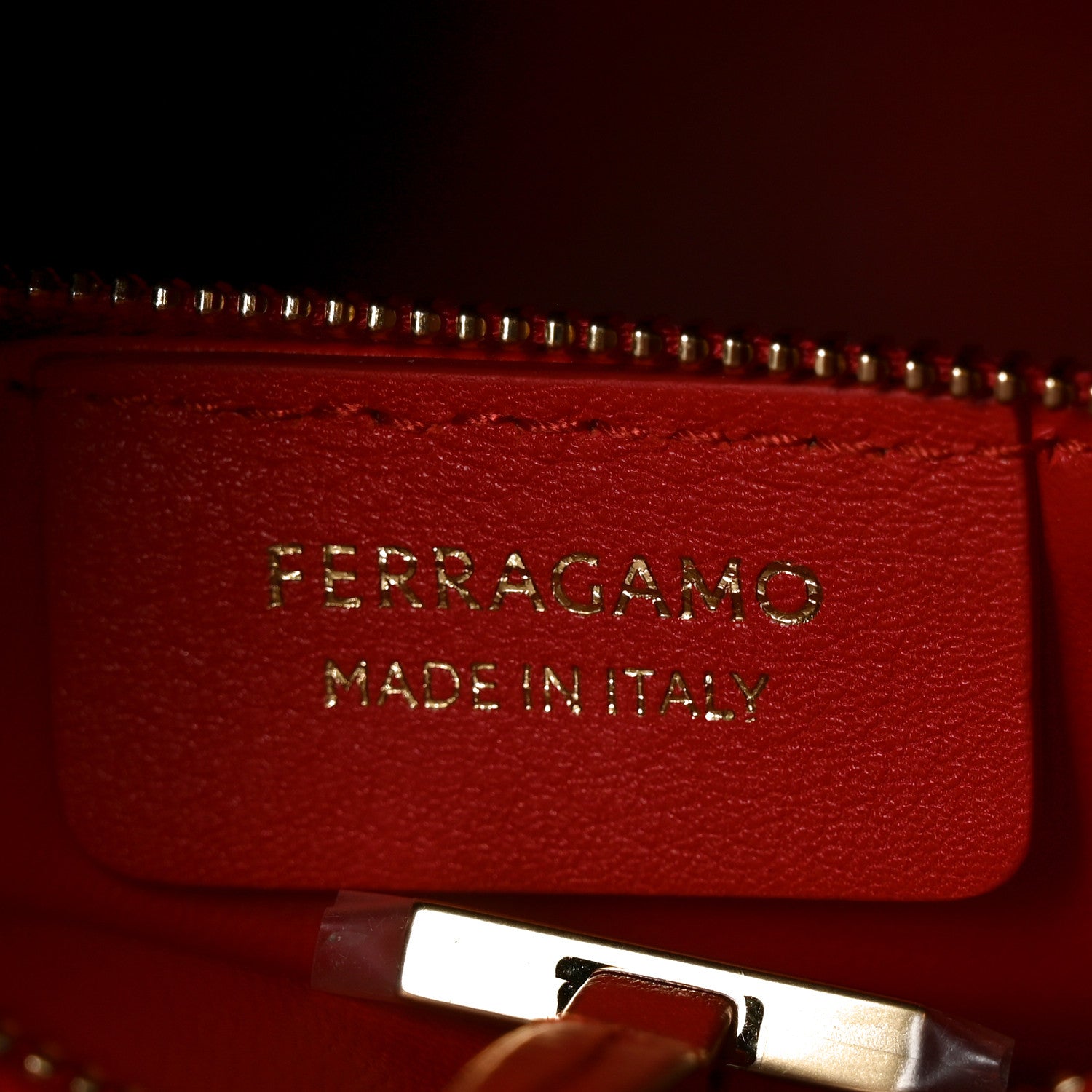Calfskin Small Hug Bag Black Flame Red