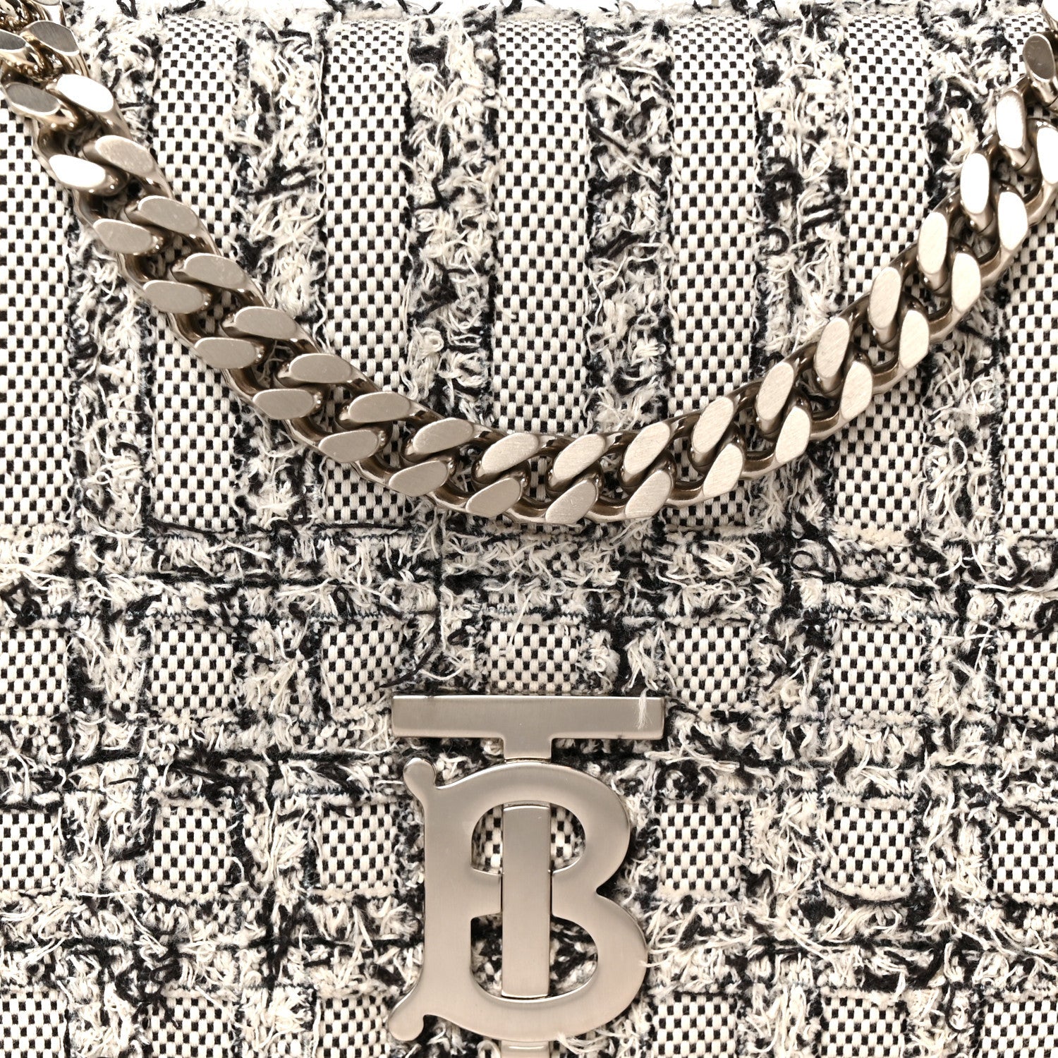 Lambskin Needle Punch Quilted Check Small Lola Bag White Black