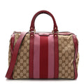 Monogram Cellarius Calfskin Vintage Web Medium Boston  Beige Ebony Soft Burgundy Peonia Flower