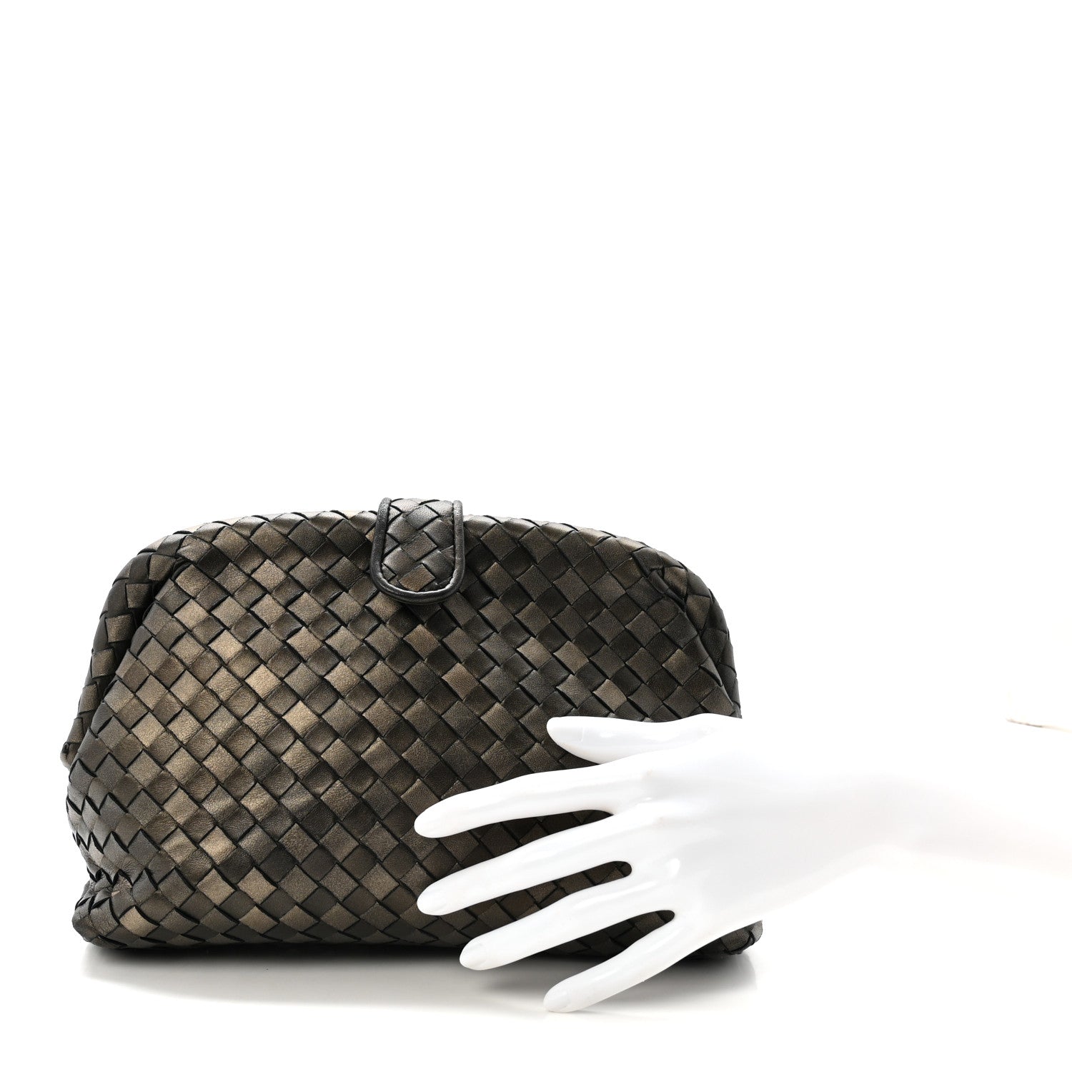 Nappa Intrecciato The Lauren 1980 Clutch Dark Gold