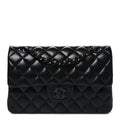 Lambskin Quilted Small Double Flap So Black