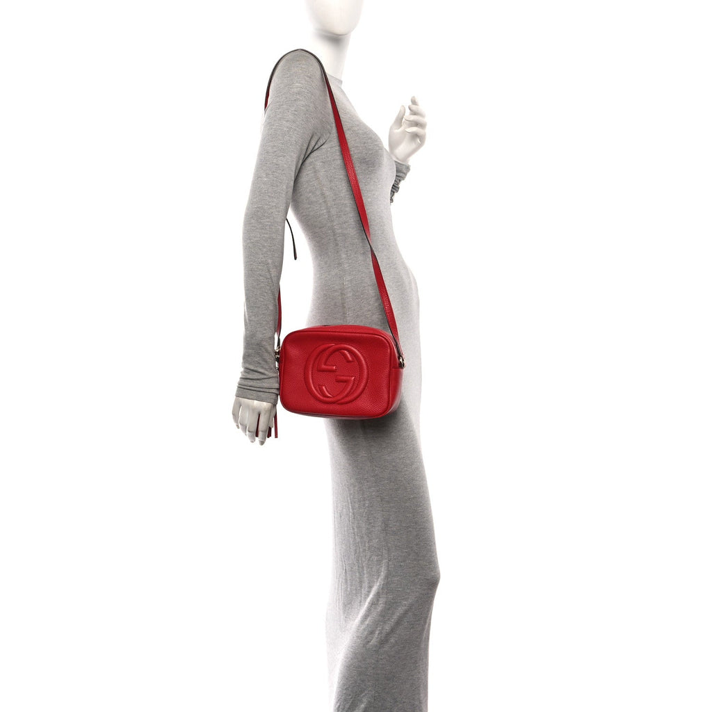 Pebbled Calfskin Small Soho Disco Bag Tabasco Red