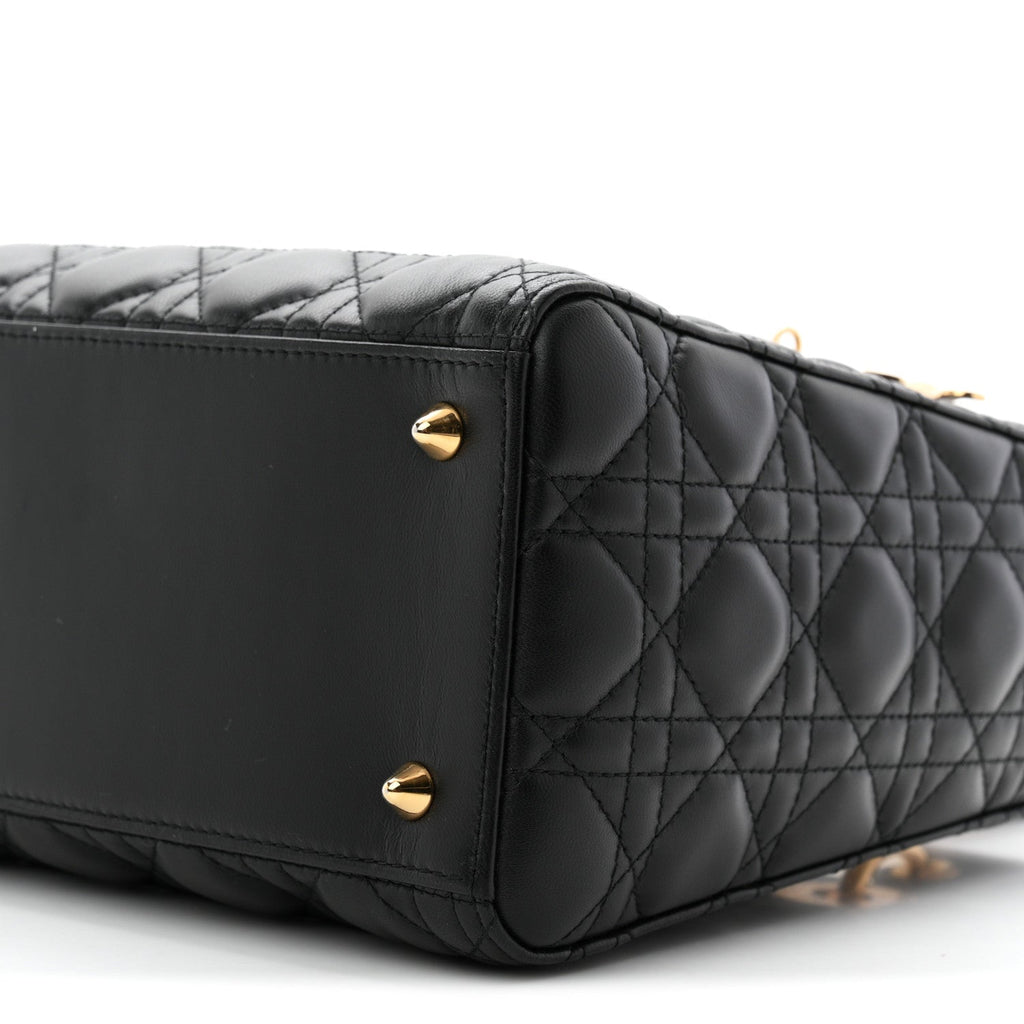Lambskin Cannage Medium Lady Dior Black