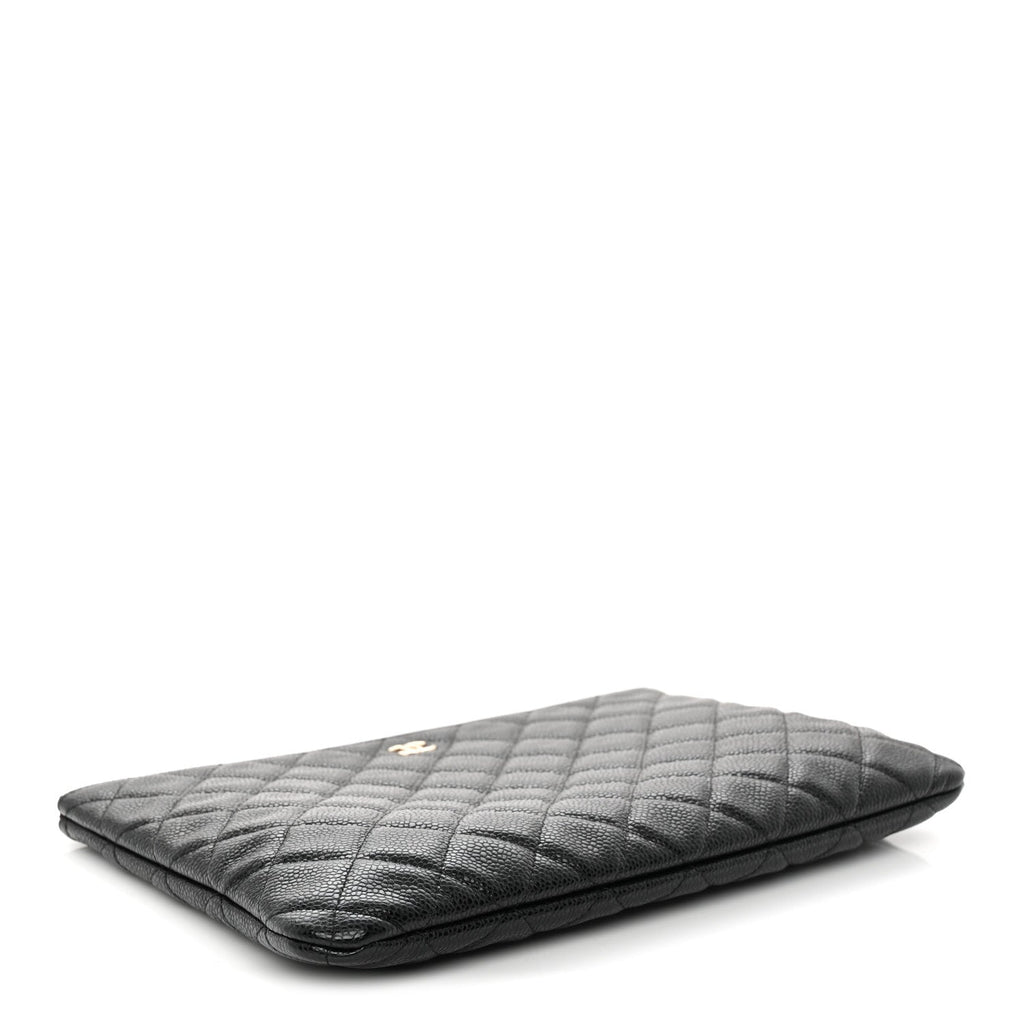 Caviar Quilted Medium Cosmetic Case Black