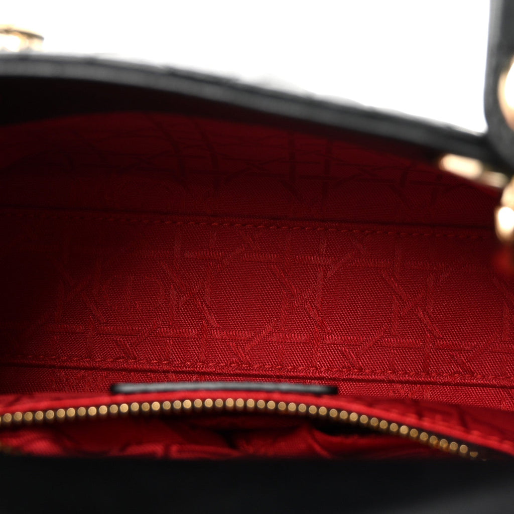 Lambskin Cannage Mini Lady Dior Black