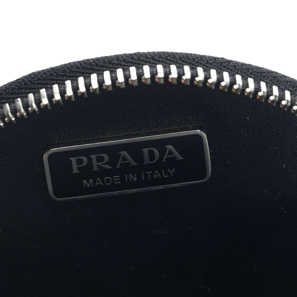 Spazzolato Round Chain Coin Crossbody Pouch  Black