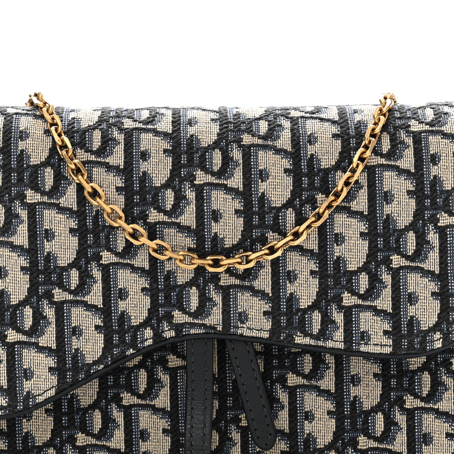 Oblique Saddle Chain Pouch Blue