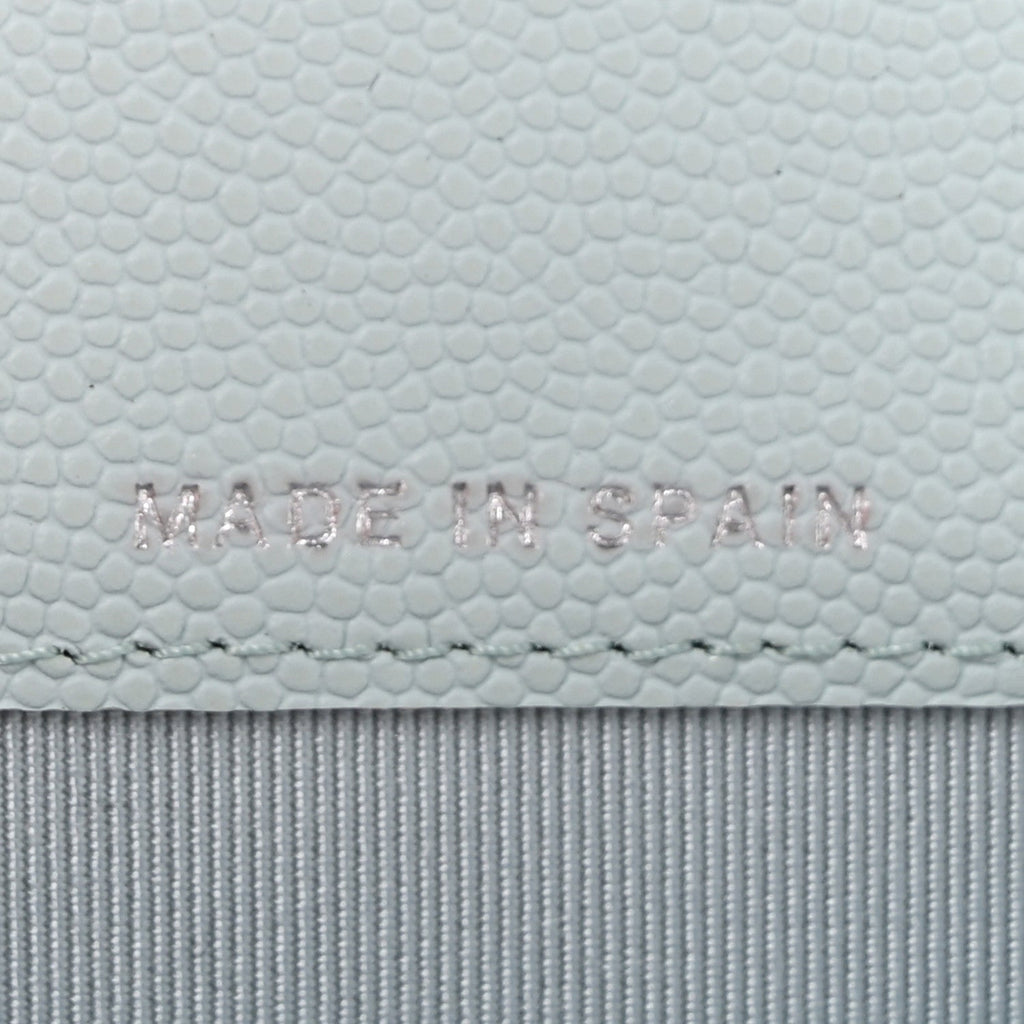 Caviar Quilted Flap Card Holder Wallet Light Blue
