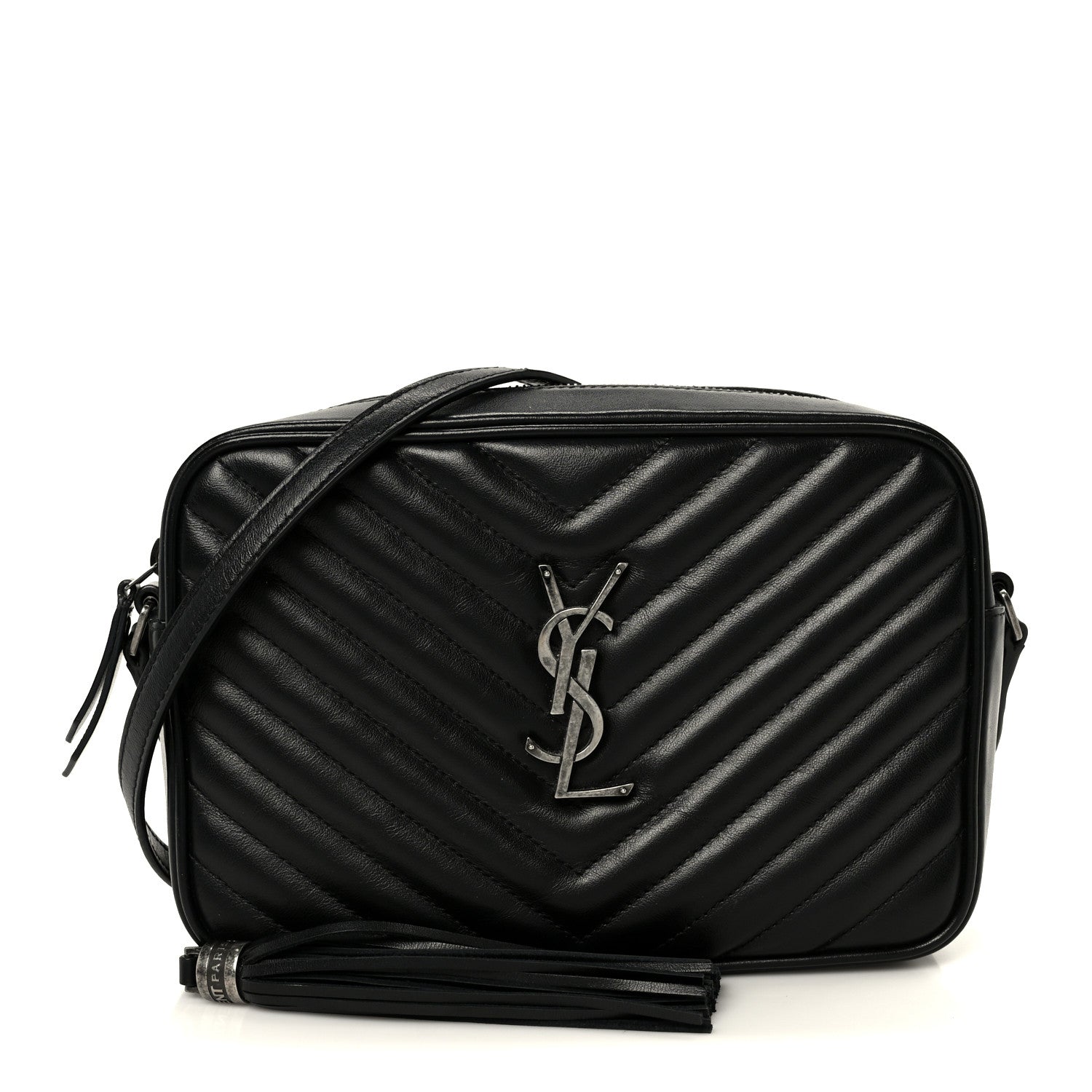 Calfskin Matelasse Monogram Lou Camera Bag Black