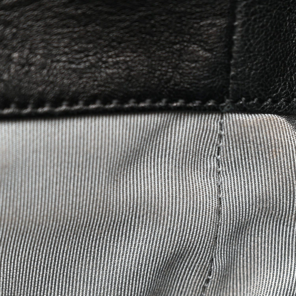 Washed Lambskin Quilted Maxi Chain Around Flap Black