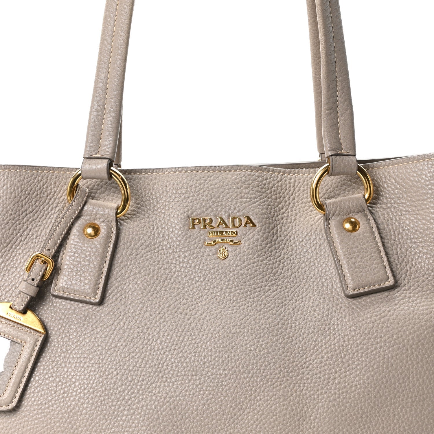 Vitello Daino Side Zip Shopper Tote Pomice