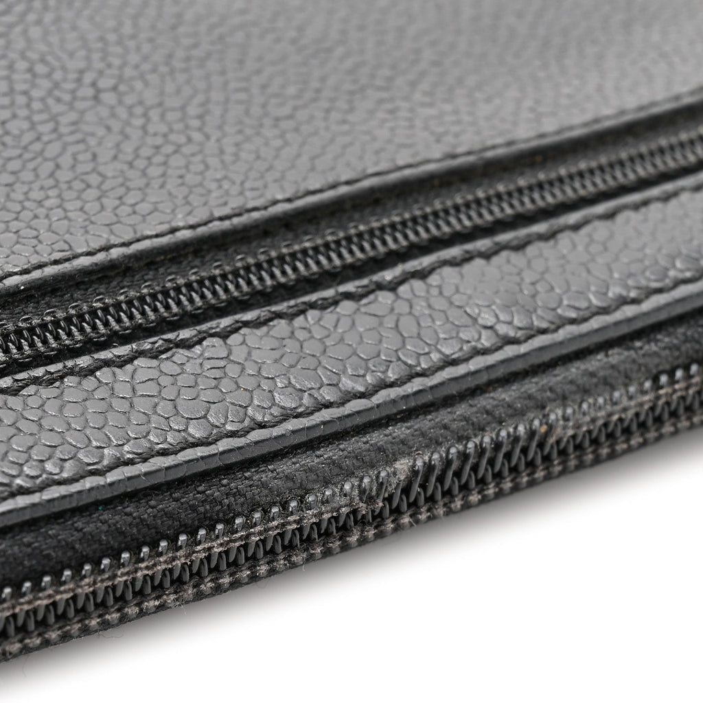 Caviar CC Timeless Large Zip Around Wallet Black