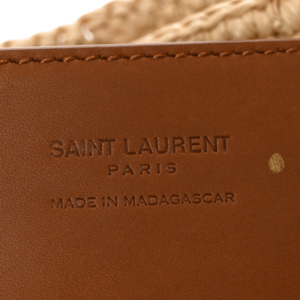 Raffia Calfskin Le 5 A 7 Mini Hobo Natural Brick