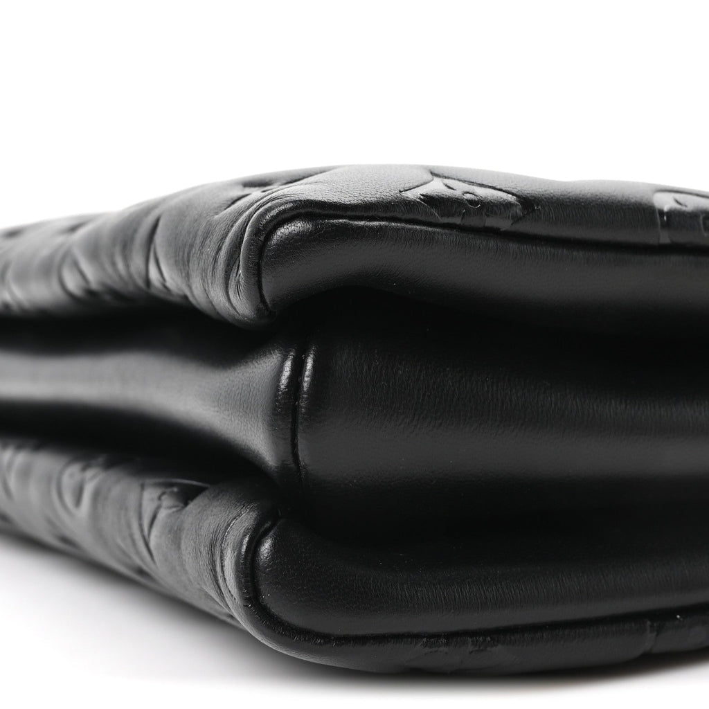 Lambskin Embossed Monogram Coussin PM Black