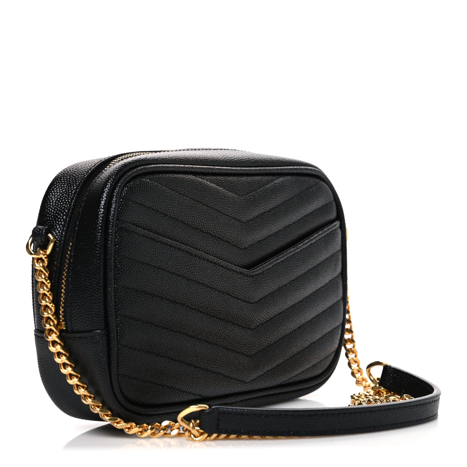 Grain De Poudre Matelasse Monogram Mini Lou Camera Bag Black