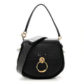 Calfskin Suede Large Tess Bag Black